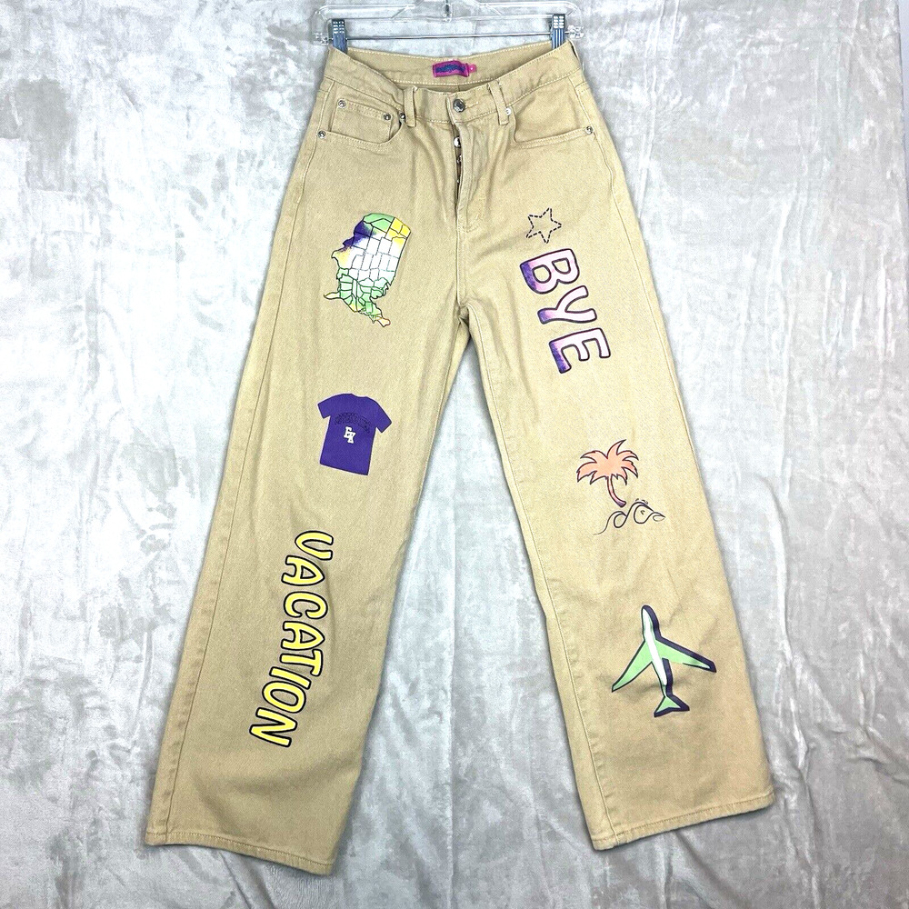 Edikted Tan Jeans Straight Leg Women's Medium 28"  90s Y2K Pop Vacation *read*